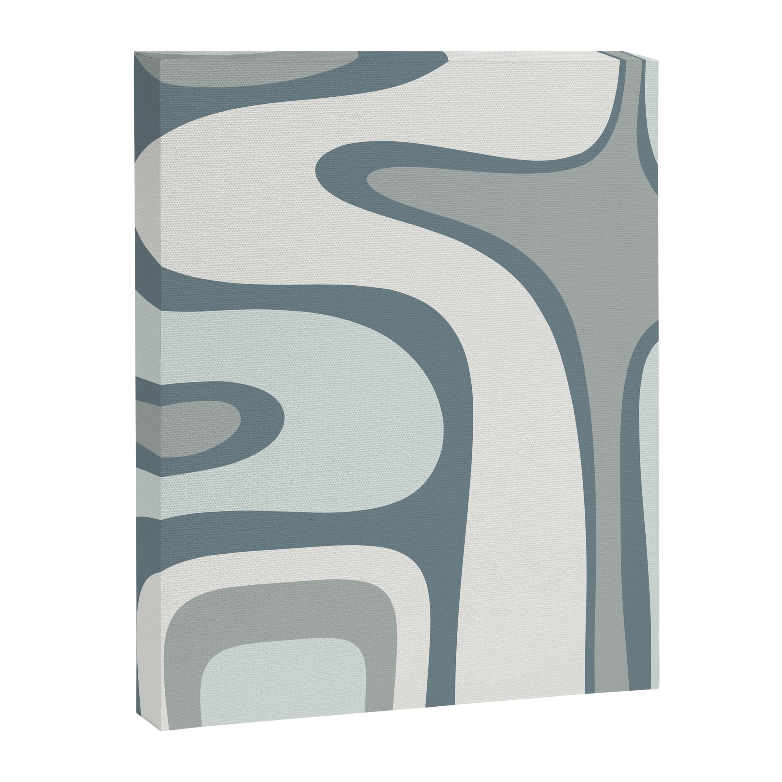 Mid Century Modern Copacetic Abstract in Neutral Blue Gray Ice Blue Tones Canvas Print Gallery Image 8