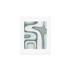 Mid Century Modern Copacetic Abstract in Neutral Blue Gray Ice Blue Tones Art Print Gallery Image 1