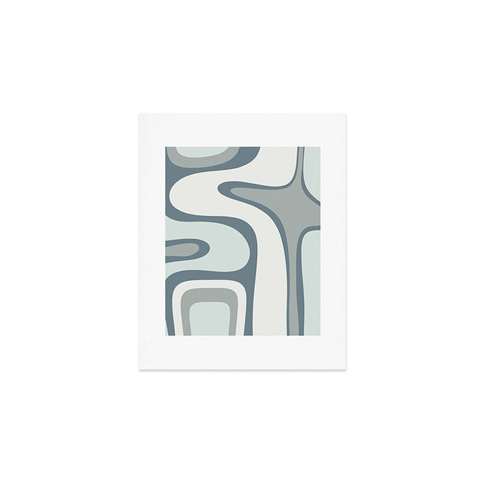 Mid Century Modern Copacetic Abstract in Neutral Blue Gray Ice Blue Tones Art Print Gallery Image 1