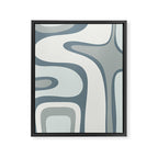 Mid Century Modern Copacetic Abstract in Neutral Blue Gray Ice Blue Tones Framed Canvas Print Gallery Image 8