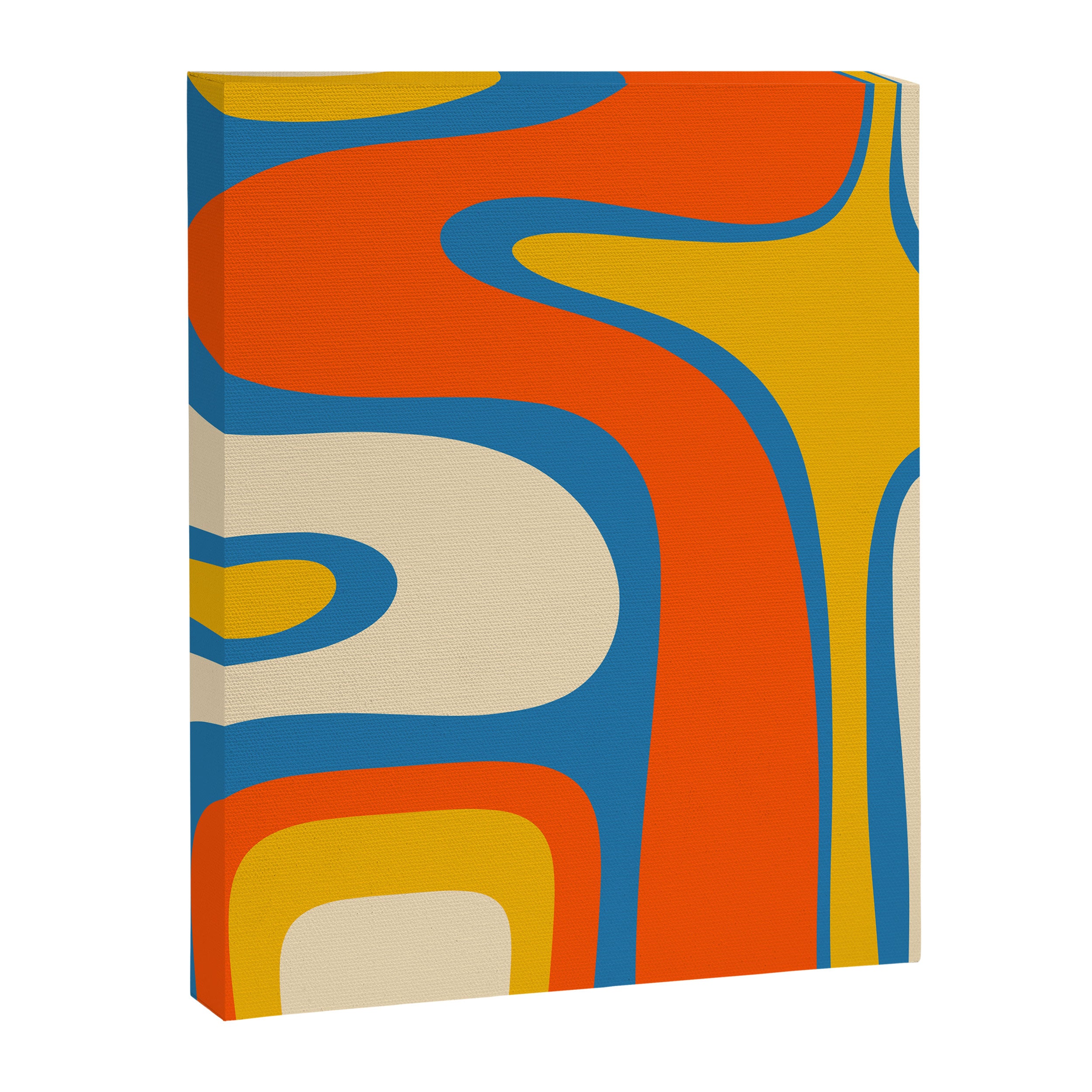 Mid Century Modern Copacetic Abstract Retro Orange Mustard Yellow Blue Canvas Print Gallery Image 8