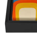 Mid Century Modern Copacetic Abstract Retro Orange Mustard Yellow Blue Framed Canvas Print Gallery Image 3
