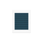 Mid Century Modern Dark Blue Gray Geometric Hexad Pattern Art Print Gallery Image 1