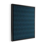 Mid Century Modern Dark Blue Gray Geometric Hexad Pattern Framed Canvas Print Gallery Image 2