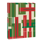Mid Century Modern Deconstructed Christmas Plaid Pattern in Retro Red, Olive Green, and Xmas Cream Canvas Print Gallery Image 8