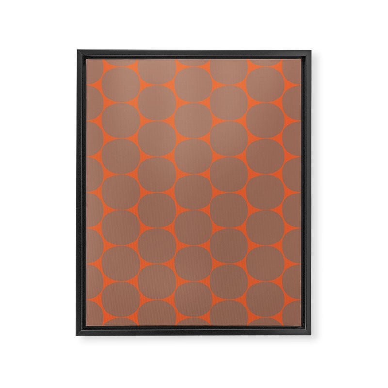 Mid Century Modern Dot Pattern Inspired by PANTONE 17 1230 Color of the Year Mocha Mousse Framed Canvas Print Gallery Image 8