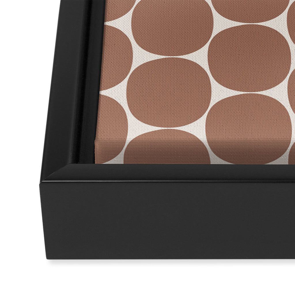 Mid Century Modern Dots Pattern 1 Inspired by PANTONE 17 1230 Color of the Year Mocha Mousse Framed Canvas Print Gallery Image 3