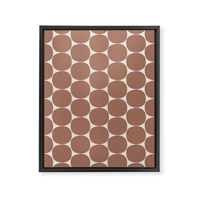 Mid Century Modern Dots Pattern 1 Inspired by PANTONE 17 1230 Color of the Year Mocha Mousse Framed Canvas Print Gallery Image 1