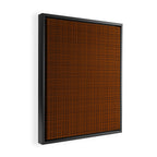 Mid Century Modern Fine Weave Minimalist Retro Woven Pattern in Brown Framed Canvas Print Gallery Image 2