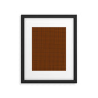 Mid Century Modern Fine Weave Minimalist Retro Woven Pattern in Brown Framed Art Print Gallery Image 6