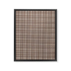 Mid Century Modern Fine Weave Minimalist Retro Woven Pattern in Dark Brown and Light Beige Framed Canvas Print Gallery Image 8