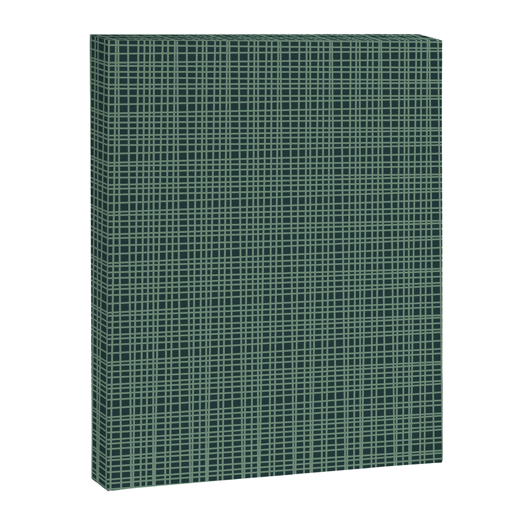 Mid Century Modern Fine Weave Minimalist Retro Woven Pattern in Forest Green Canvas Print Gallery Image 8