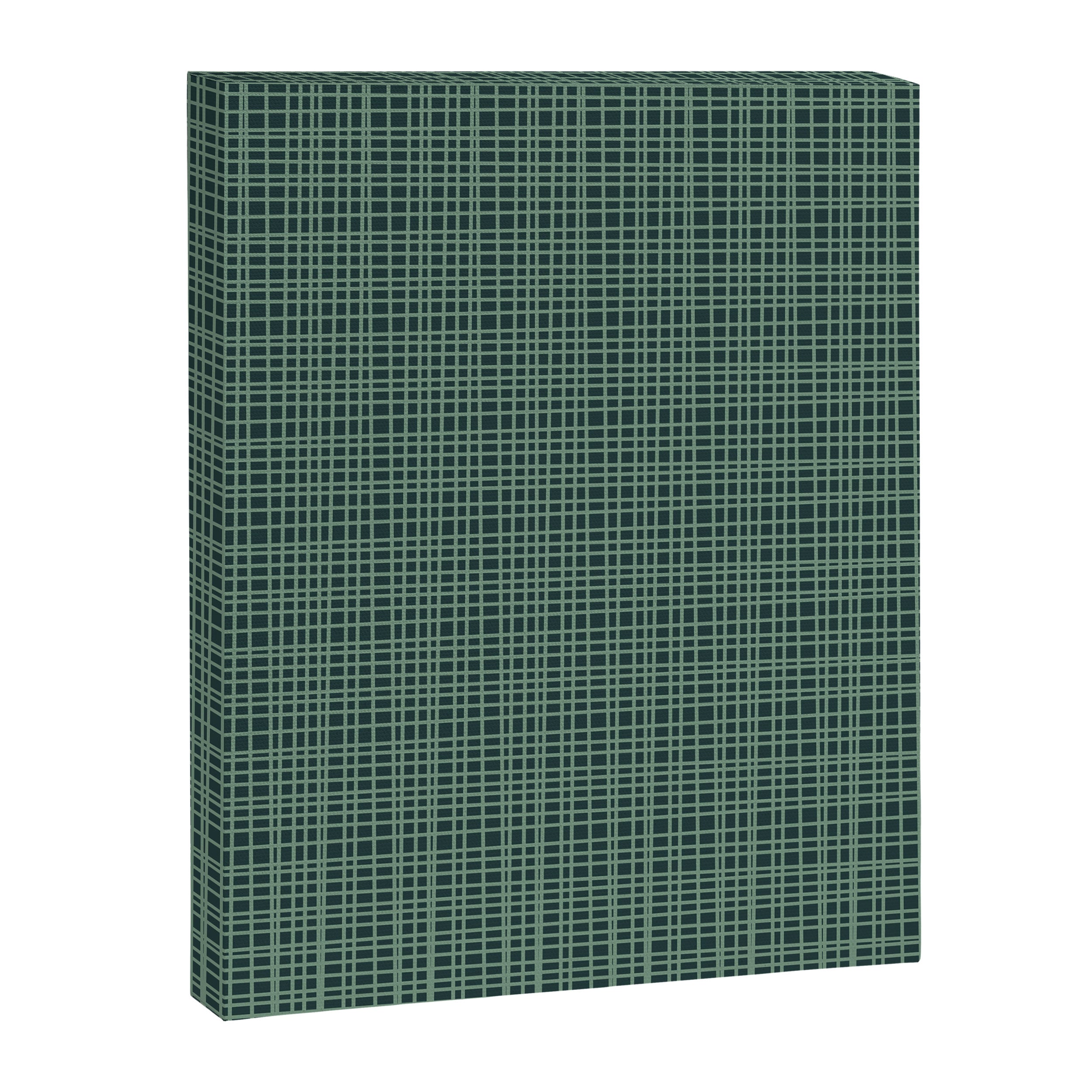 Mid Century Modern Fine Weave Minimalist Retro Woven Pattern in Forest Green Canvas Print Gallery Image 8