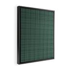Mid Century Modern Fine Weave Minimalist Retro Woven Pattern in Forest Green Framed Canvas Print Gallery Image 2