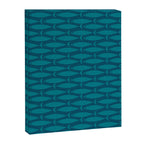 Mid Century Modern Fish Minimalist Geo Pattern in Teal Blue Canvas Print Gallery Image 8