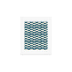 Mid Century Modern Fish Minimalist Geo Pattern Teal Orange Cream Art Print Gallery Image 1