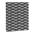 Mid Century Modern Fish Minimalist Pattern in Mid Mod Navy Blue and Beige Canvas Print Gallery Image 8