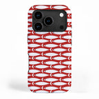 Mid Century Modern Fish Pattern in Red, White, and Nautical Navy Blue iPhone Case Gallery Image 1