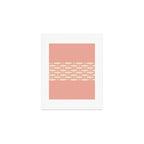 Mid Century Modern Fish Stripe Minimalist Pattern in Soft Blush Pink and Cream Art Print Gallery Image 1