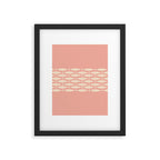 Mid Century Modern Fish Stripe Minimalist Pattern in Soft Blush Pink and Cream Framed Art Print Gallery Image 6