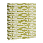 Mid Century Modern Fish Stripe Pattern in Olive Khaki Green Tones Canvas Print Gallery Image 8