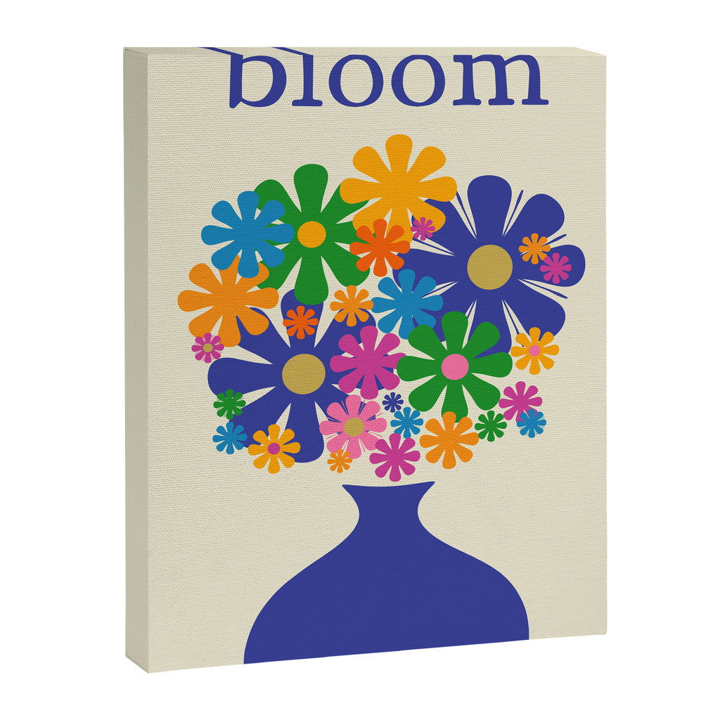 Mid Century Modern Flower Bloom Cheerful Retro Flowers in Vase Canvas Print Gallery Image 6