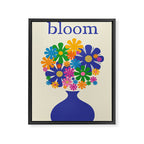 Mid Century Modern Flower Bloom Cheerful Retro Flowers in Vase Framed Canvas Print Gallery Image 6