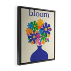 Mid Century Modern Flower Bloom Cheerful Retro Flowers in Vase Framed Canvas Print Gallery Image 2