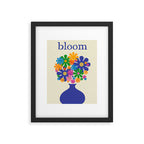 Mid Century Modern Flower Bloom Cheerful Retro Flowers in Vase Framed Art Print Gallery Image 5