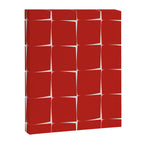 Mid Century Modern Flux Minimalist Check Grid Pattern in Red and Cream Canvas Print Gallery Image 8