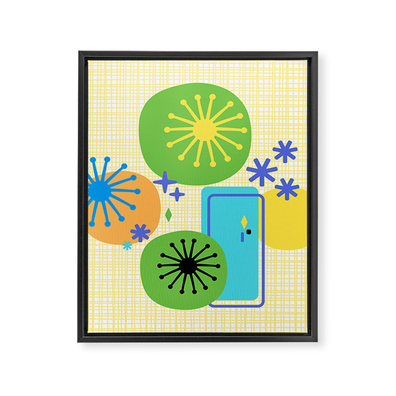 Mid Century Modern Fun Retro Atomic Framed Canvas Print Gallery Image 8