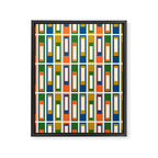 Mid Century Modern Geometric Abstract Lexington Ave Pattern Framed Canvas Print Gallery Image 8