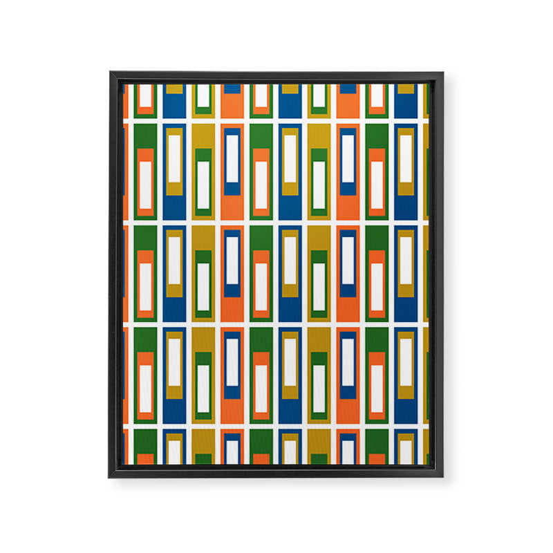 Mid Century Modern Geometric Abstract Lexington Ave Pattern Framed Canvas Print Gallery Image 8