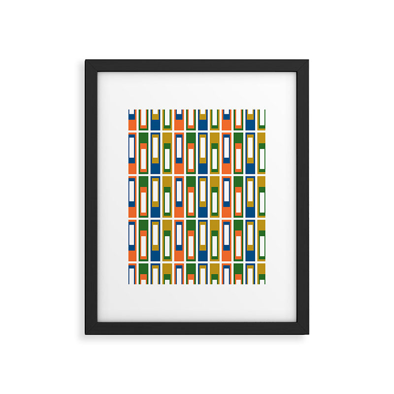 Mid Century Modern Geometric Abstract Lexington Ave Pattern Framed Art Print Gallery Image 6