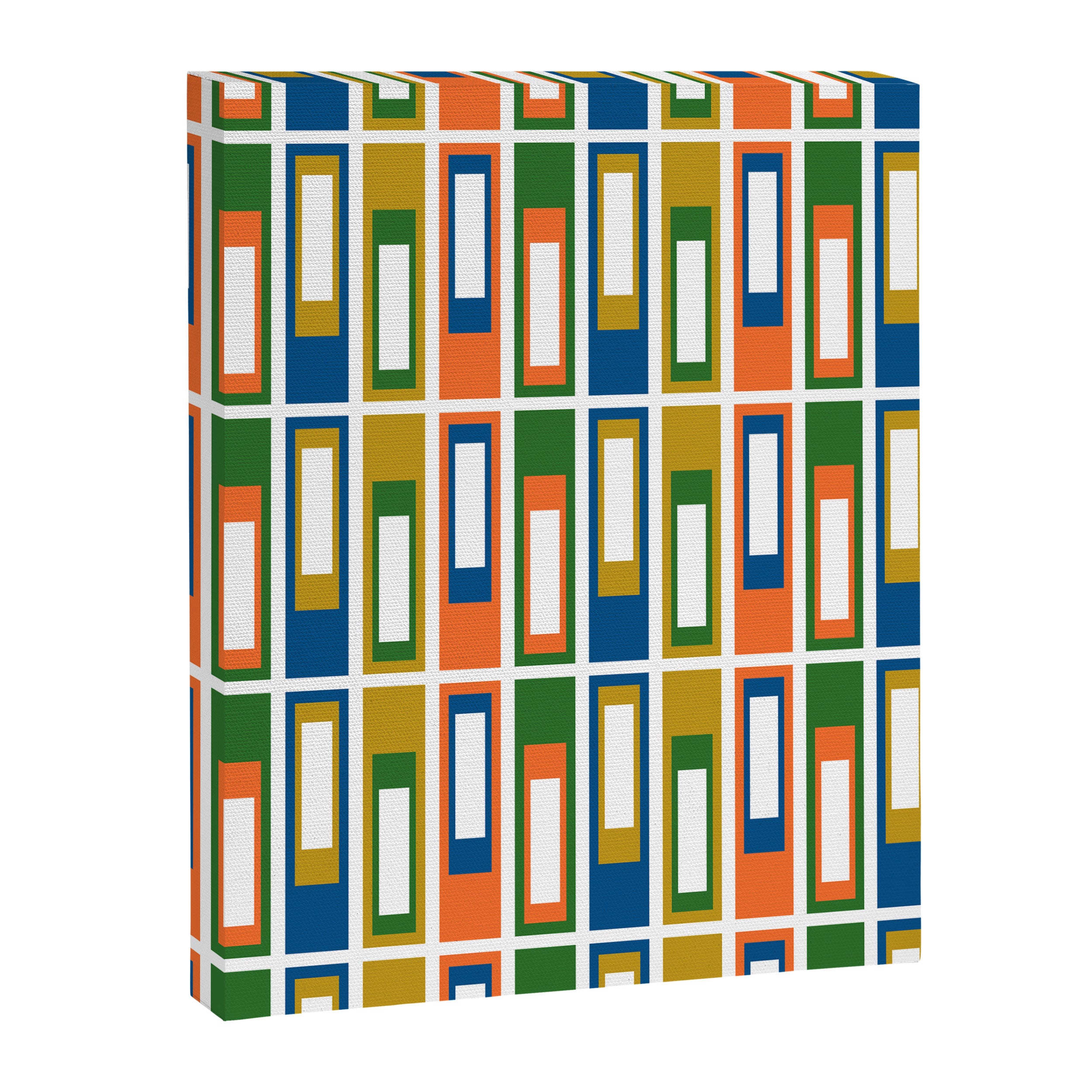 Mid Century Modern Geometric Abstract Multicolored Lexington Ave Pattern Canvas Print Gallery Image 8