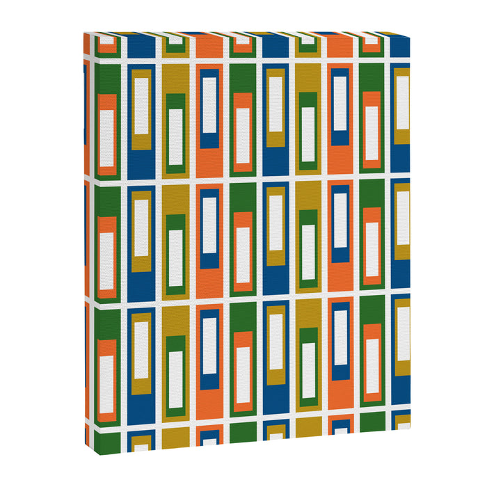Mid Century Modern Geometric Abstract Multicolored Lexington Ave Pattern Canvas Print Gallery Image 1