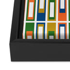 Mid Century Modern Geometric Abstract Multicolored Lexington Ave Pattern Framed Canvas Print Gallery Image 3