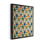 Mid Century Modern Geometric Abstract Multicolored Lexington Ave Pattern Framed Canvas Print Gallery Image 2