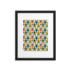 Mid Century Modern Geometric Abstract Multicolored Lexington Ave Pattern Framed Art Print Gallery Image 6