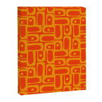 Mid Century Modern Geometric Abstract Piquet Pattern in Orange Yellow Canvas Print Gallery Image 8