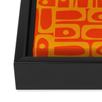 Mid Century Modern Geometric Abstract Piquet Pattern in Orange Yellow Framed Canvas Print Gallery Image 3