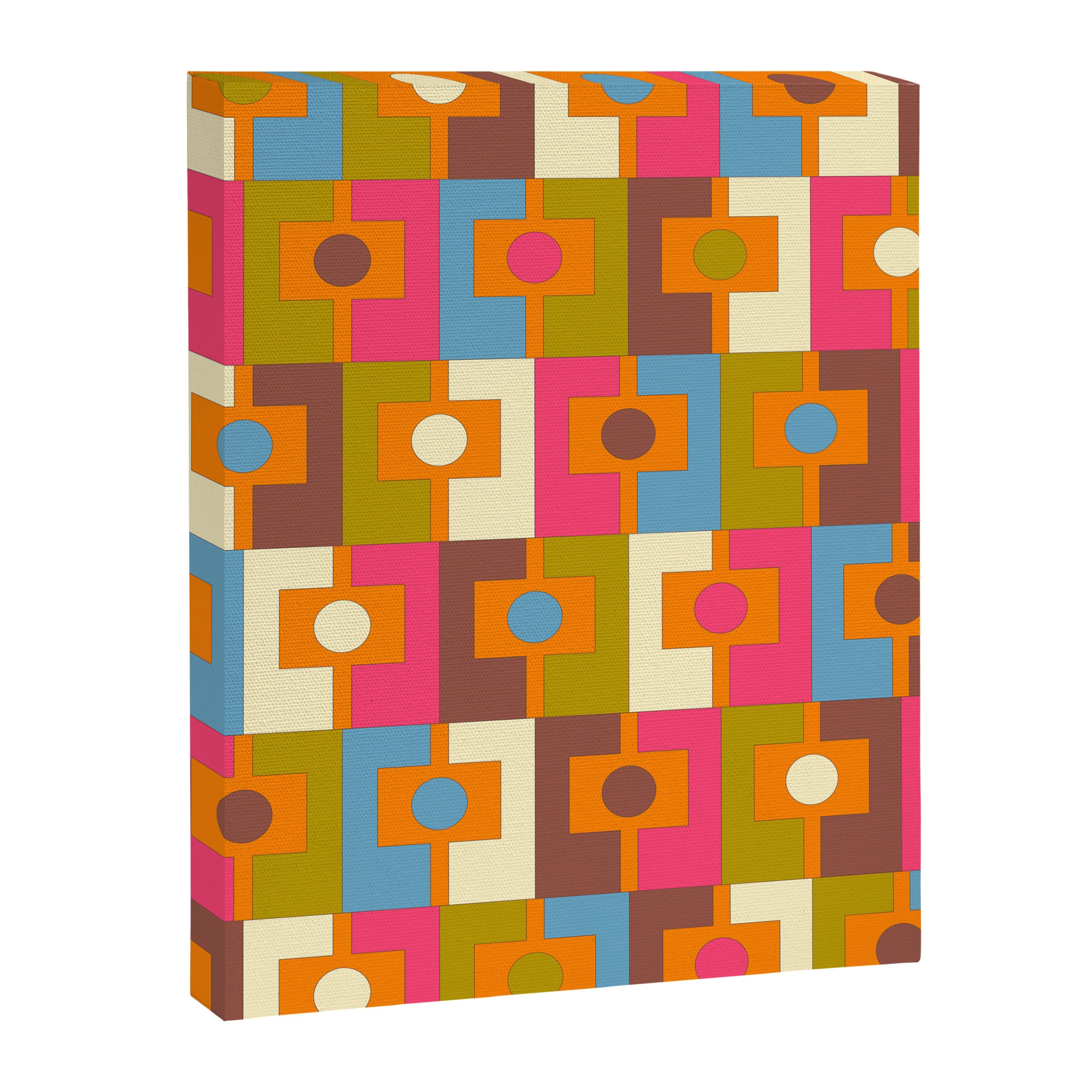 Mid Century Modern Geometric Colorful Eclectic Rektangel Pattern Canvas Print Gallery Image 8