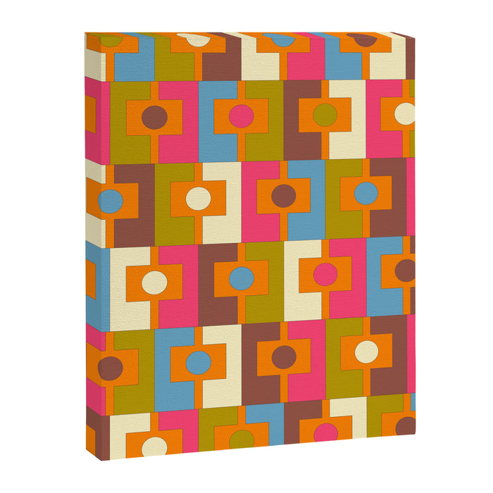 Mid Century Modern Geometric Colorful Eclectic Rektangel Pattern Canvas Print Gallery Image 1