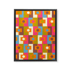 Mid Century Modern Geometric Colorful Eclectic Rektangel Pattern Framed Canvas Print Gallery Image 8