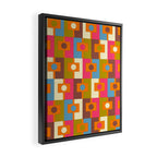 Mid Century Modern Geometric Colorful Eclectic Rektangel Pattern Framed Canvas Print Gallery Image 2