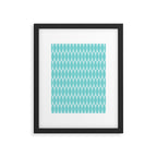 Mid Century Modern Geometric Hexad Pattern Light Aqua Framed Art Print Gallery Image 5