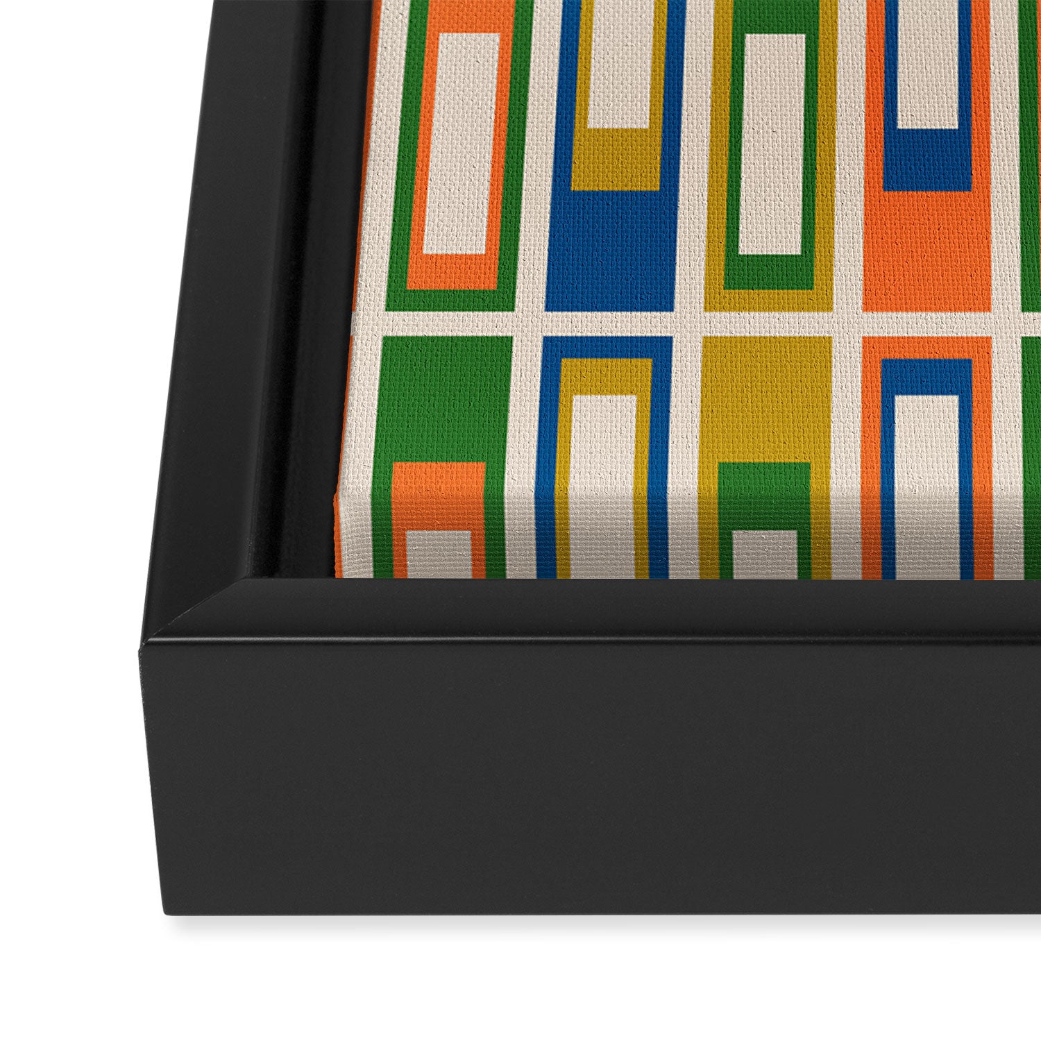 Mid Century Modern Geometric Lexington Ave Multicolored Retro Pattern Framed Canvas Print Gallery Image 3