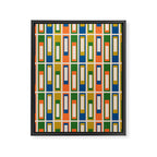 Mid Century Modern Geometric Lexington Ave Multicolored Retro Pattern Framed Canvas Print Gallery Image 8