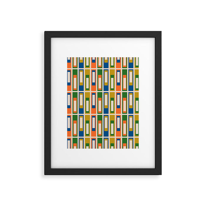Mid Century Modern Geometric Lexington Ave Multicolored Retro Pattern Framed Art Print Gallery Image 1