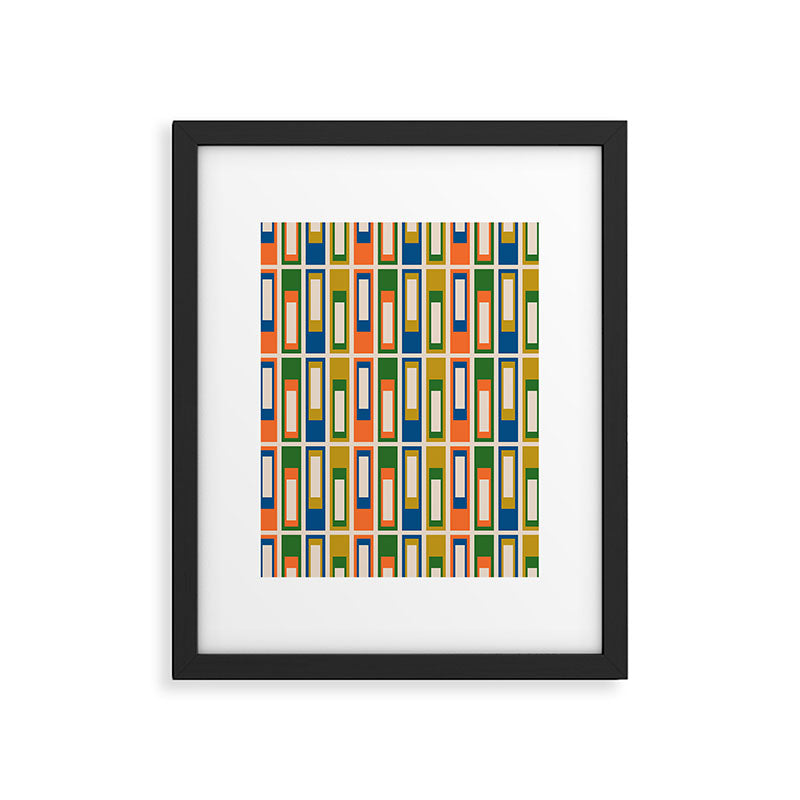 Mid Century Modern Geometric Lexington Ave Multicolored Retro Pattern Framed Art Print Gallery Image 6